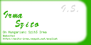 irma szito business card